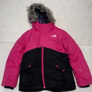 The North Face Kids Pink and Black Puffer Jacket